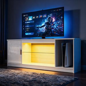 Muebles de Sala Modernos y Sencillos: Soporte de TV con Panel, Mueble para Chimenea. ¡Consulte con Nosotros! - Product Image 4