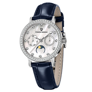 นาฬิกาควอตซ์ผู้หญิง Pagani Design รุ่น PD-1789 สายเพชร แสดงข้างขึ้นข้างแรม วันที่ สัปดาห์ กันน้ำ 100 เมตร - Product Image 5
