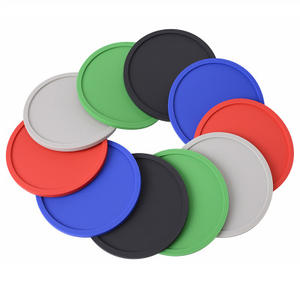 Creative <b>Black</b> Non-slip Insulation Round 10cm Thick Soft PVC <b>coaster</b> Custom <b>coaster</b> - Product Image 1