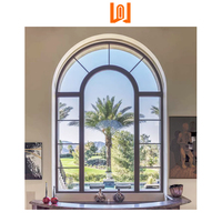 WANJIA, diseño de rejilla personalizado, ventanas en forma de arco de vidrio, ventana UPVC, ventana fija de vinilo