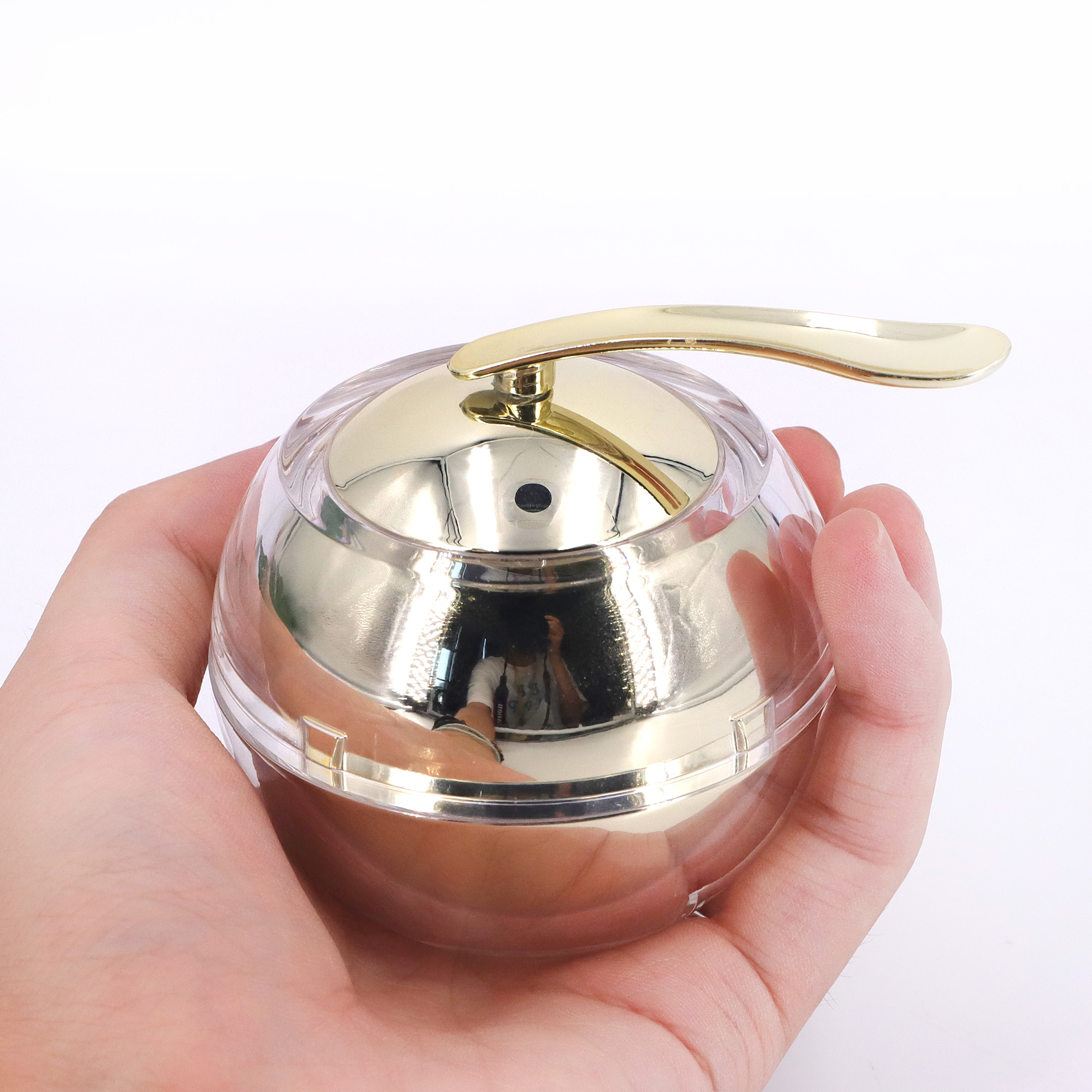 Роскошная гладкая поверхность 30 г 50 г акриловое покрытие яблока золотая упаковка косметика крем банка с ложкой