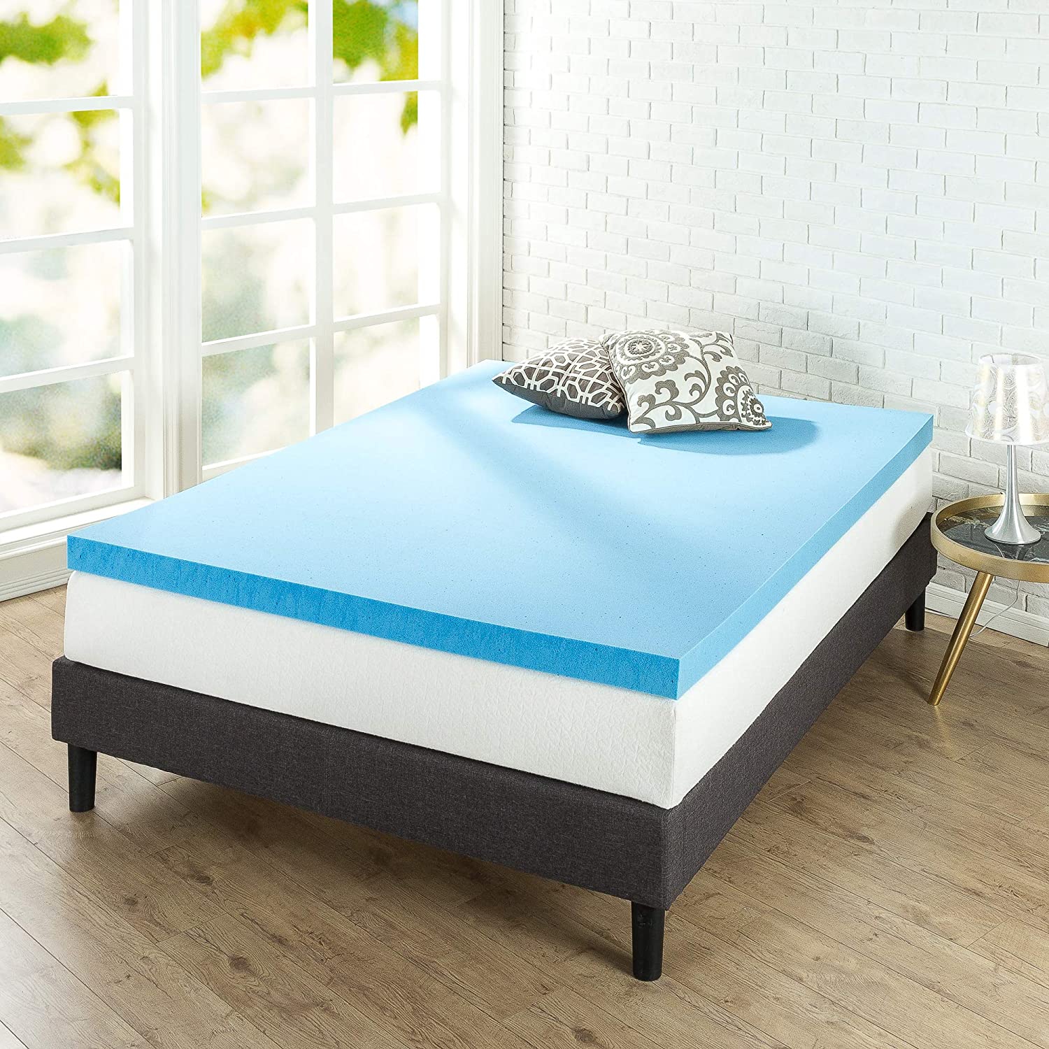 Meilleure vente de surmatelas hypoallergénique sous vide en mousse à mémoire de forme de 3 pouces surmatelas en mousse de lit en gel de bambou surmatelas souple