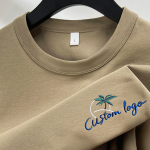 เสื้อยืดปักลายผ้าขนหนูเสื้อยืดปักลาย3D ผ้าฝ้าย100% เสื้อยืดปัก220GSM ออกแบบได้ตามต้องการ - Product Image 2