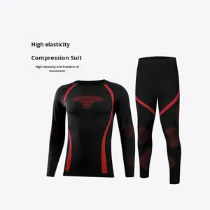 Completo <span class=keywords><strong>Termico</strong></span> Autunno Inverno Senza Cuciture, Pantaloni da Sci Traspiranti ad Asciugatura Rapida, <span class=keywords><strong>Set</strong></span> Sportivo per Ciclismo Uomo <span class=keywords><strong>Donna</strong></span> - Product Image 4