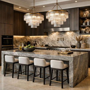 Solución Integral Personalizada de Fábrica: Encimeras de Travertino Natural Plateado para Cocina - Product Image 1