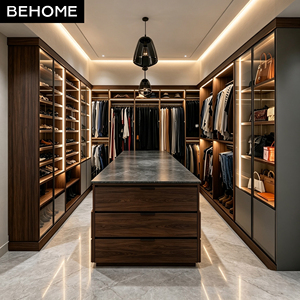 <span class=keywords><strong>Cabina</strong></span> <span class=keywords><strong>Armadio</strong></span> in Legno Chiaro con Isola Centrale e Illuminazione LED per Ripostiglio <span class=keywords><strong>Scarpe</strong></span>, Ideale per Villa, Appartamento, Progetti Alberghieri - Product Image 2