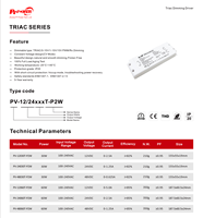 Alimentation LED PT-POWER 30W CV TRIAC/0-10V/1-10V/10V PWM/RX Dimmable pour Bande LED 12V/24V/48V DC 100-240V AC IP20 PF 0.95