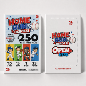 Personalized Lucky Monster Pull Tab Seal Cards Single Window Break Open <b>Tickets</b> with Serial Number for Fundraisers and Events - Product Image 3