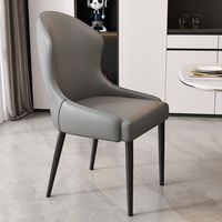 Chaises de salle à manger modernes de luxe en cuir et métal, 4, 6, 8, 10 places, designs pour hôtel, cuisine, intérieur, gris doux, vente en gros, meubles confortables