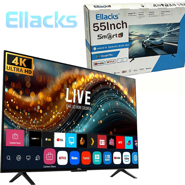New Product High Quality 55 Inch Ultra Thin Frameless 4K HDTV LED UHD DVB T2 Smart TV for Android Google WebOS System