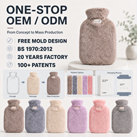 Bouteille d'eau chaude personnalisée de 500 ml à 2000 ml, en caoutchouc, étanche, OEM ODM, commande en gros, boîte cadeau, échantillon gratuit, directement de l'usine