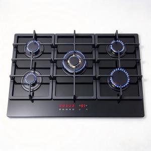 5-Brenner Glas-Touch Intelligenter Gasherd Küchenarbeitsplatte Einbauherd Gusseisen-Topfhalter Flammenausfallsicherung - Product Image 1