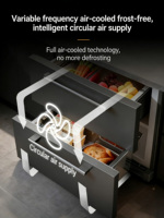 Réfrigérateur-congélateur encastrable 122L, sans givre, en acier inoxydable, faible niveau sonore, écoénergétique pour usage domestique