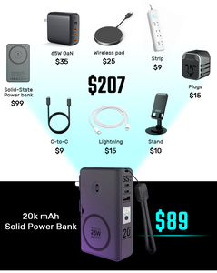 Banco de Energía con Cargador Inalámbrico para Reloj y Teléfono Celular, Top Ventas en Línea 2025, con Cable Integrado para Viajes - Product Image 3