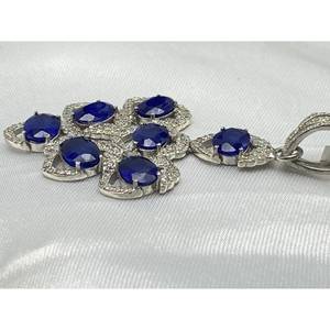 Nuevo Colgante de Zafiro Azul de Lujo Más Vendido, Plata de Ley 925, Regalo para Fiestas, Bodas, Compromisos, Ceremonias Religiosas y Eventos - Product Image 3