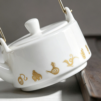 Service à thé en porcelaine blanche de style chinois fabriqué en Chine, ensemble de théière élégant personnalisé