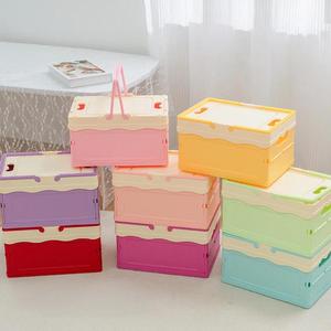 Caja de Almacenamiento Plegable de Plástico Resistente y Apilable de Gran Tamaño con Tapa y Asa, Organizador Portátil de Plástico - Product Image 2