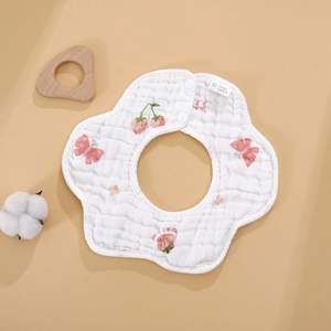 Reusable Adjustable 4 Layer Drooling <b>Baby</b> Bibs Teething Soft Boy Girl Cotton <b>Baby</b> Bandana Drool Bib - Product Image 1