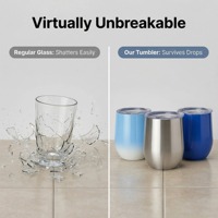 Gobelet à vin, tasse à café, ou gobelet à œufs en acier inoxydable à double paroi isolé sous vide de 12 oz, personnalisable avec logo, idéal pour les fêtes, mariages et événements