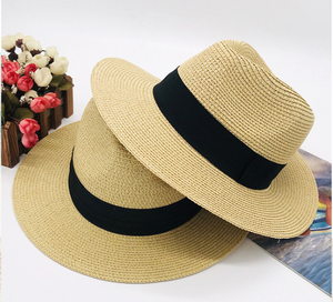 Vente en gros Chapeau de soleil unisexe pour femmes et hommes tendance Chapeaux de paille tendance pour la <span class=keywords><strong>plage</strong></span> Chapeau de groupe de jazz Chapeau de cow-boy Fedora Casquette de gangster - Product Image 1