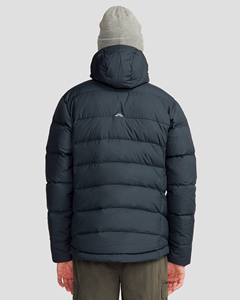 Veste de bombardier en duvet extensible pour hommes noirs chaud à capuche usine logo personnalisé cordon fermeture éclair décontracté Style de base doudoune - Product Image 3