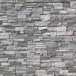天然灰色厚文化石板岩贴面砖，用于室外外墙覆板/廉价文化石板岩