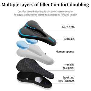 Housse de <span class=keywords><strong>selle</strong></span> en cuir pour siège avant avec ventilation, durable et sécurisée pour <span class=keywords><strong>VTT</strong></span> et vélo de route - Coussin de <span class=keywords><strong>selle</strong></span> de vélo toutes saisons - Product Image 5