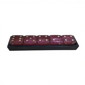 6 Side Clear Dice with Brass Pips Square for Table Game With storage Clear <b>Tray</b> Acrylic Lucite Dice - Product Image 4