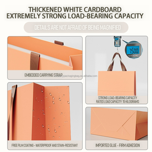 Bolsa de Papel Negra Ecológica con su Logotipo y Asas Blancas para Empaque de Botellas de Vino Champagne <span class=keywords><strong>Moet</strong></span> y Paraguas - Product Image 4