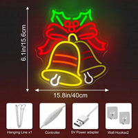 Gnome de Noël, Père Noël, enseigne au néon LED, lumière néon colorée de Noël pour la chambre des enfants, décoration de bar, décoration murale, enseignes électroniques