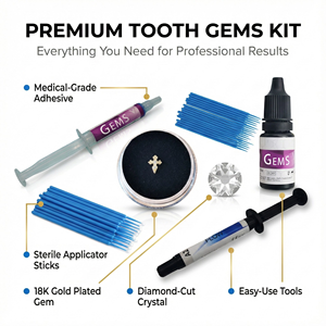 Kit Profesional de Gemas Dentales con Resina Fluida, Dijes de Oro de Lujo de 8K y Juego de Joyería de Cristal al por Mayor - Product Image 4
