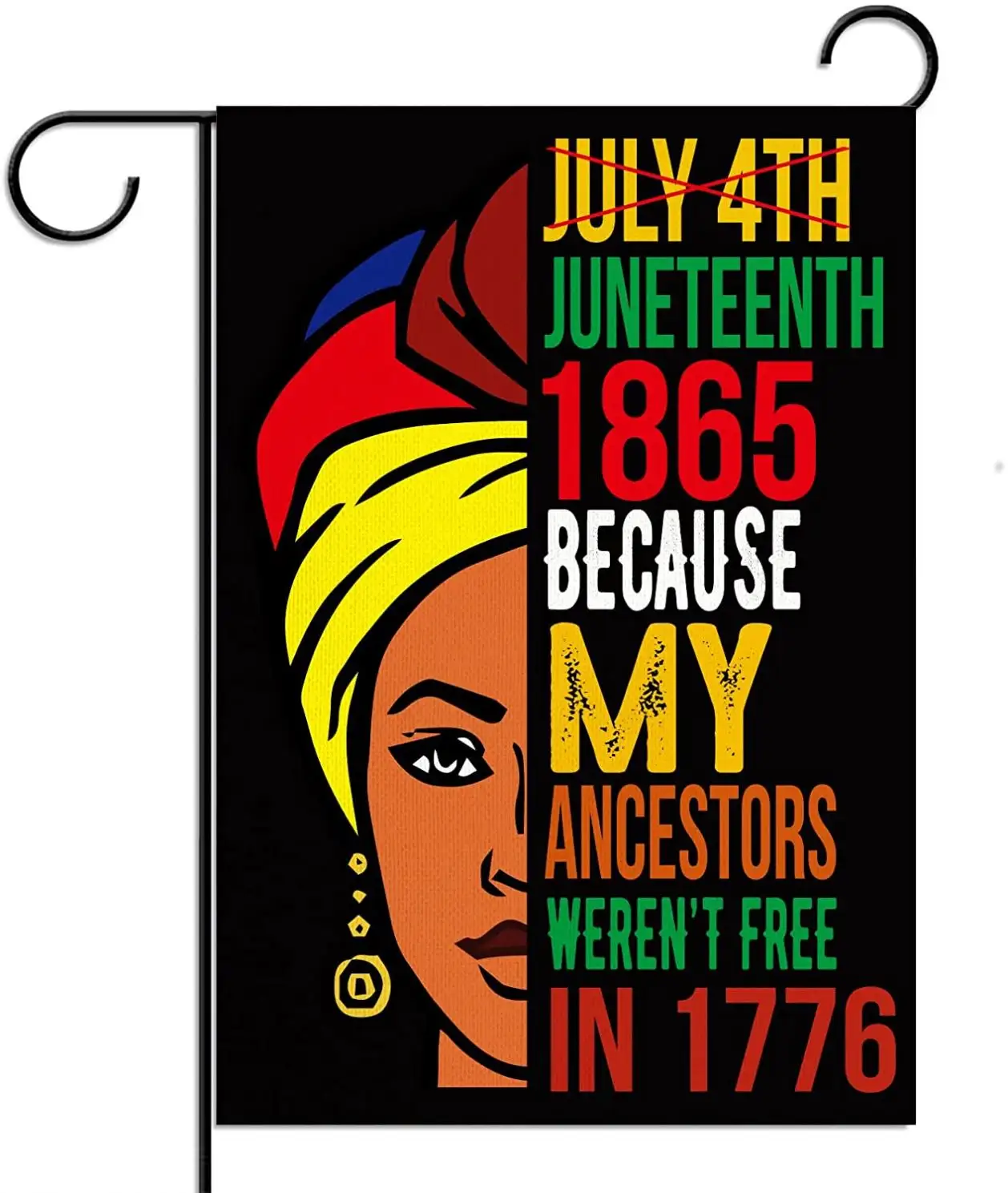 6 월 19 일 1865 년 6 월 19 일 아프리카 계 미국인 흑인 해방 자유의 날 삼 베 정원 플래그 마당 기호 야외 장식