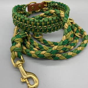 Verstelbare Luxe Hond Touw Riem Nylon <span class=keywords><strong>Reflector</strong></span> Gevlochten Paracord Kralen Kraag Effen Patroon Kleine Hond Riem Kraag De Macrame - Product Image 1