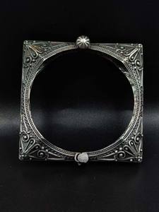 Pure Brass Party Wear <b>Silver</b> Look Bangle Free Size Openable Oxidized <b>Bracelet</b> <b>Adjustable</b> Handmade Bulk Product - Product Image 3