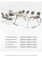 Table de conférence extensible au design moderne et minimaliste en panneaux de bois, mobilier de bureau durable pour hôtels et écoles, taille personnalisable