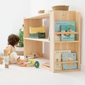 Montessori Bookshelf Wooden for Bookcase Kids Room Toddler Library Displays <b>Shelf</b> - Product Image 4