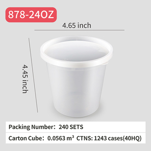 Gobelet à soupe rond en plastique PP transparent jetable, résistant aux micro-ondes, pliable, pour soupe chaude, charcuterie, réfrigérateur - Product Image 6