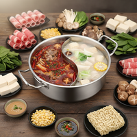 Panci Hot Pot Modern Stainless Steel dengan Tutup Kaca dan Desain Bebek Mandarin Kapasitas 4-5L Aman untuk Mesin Cuci Piring