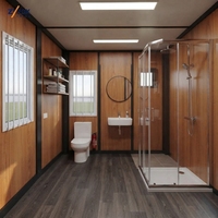 ZYBOX Maisons Préfabriquées Contemporaines en Forme de A, Villa Hôtel Conteneur en Acier de 20ft et 40ft, Maison Conteneur en Panneaux Sandwich