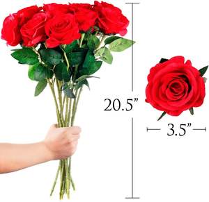 Rose artificielle à toucher réel, tige unique, en velours, rose blanche, pour décoration de mariage, décoration de Noël, très vendue - Product Image 2