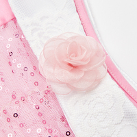 Robe de princesse de Noël à sequins et accents roses, design épaules dénudées, pour filles, célébrations d'anniversaire pour enfants