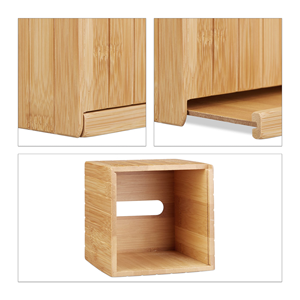 Boîte à mouchoirs carrée en bambou naturel 14*14, distributeur de mouchoirs en <span class=keywords><strong>bois</strong></span> pour bureau, couvercle de rangement pour cosmétiques et serviettes domestiques - Product Image 4