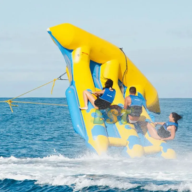 Profession eller nützlicher ziehbarer Fliegen fisch Marine Sport abgeschlepptes Bananen boot 3 Röhren Schlepp barer aufblasbarer Fliegen fisch