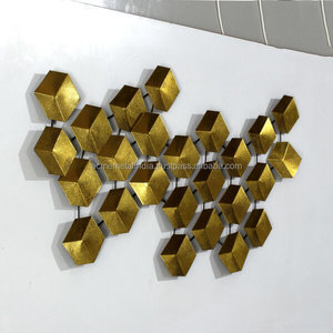 Metal Wall Art Brass With Antique Plated Flower Design Perfect for Elegant Lobby Display Modern Home Decor Accent <b>Set</b> Of 2 - Product Image 2