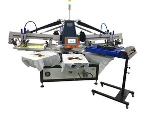 Serigrafia 3-Color 8-Station Rotary Seda Camiseta Serigrafía Impresora Micro <span class=keywords><strong>Registro</strong></span> Nueva Máquina de Impresión Textil - Product Image 3