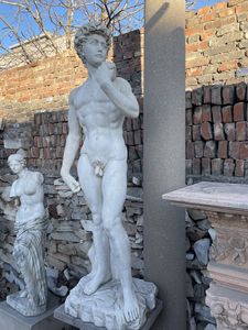 Vendita calda naturale intagliato a mano statua di pietra a grandezza naturale statua di marmo di <span class=keywords><strong>David</strong></span> scultura per la vendita - Product Image 3