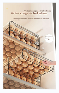 Easy-to-Stack <strong>Clear</strong> Egg Organizer Tray <strong>Rectangular</strong> Fresh Storage <strong>Container</strong> Holder for Refrigerator for Food Storage Boxes &amp; Bins - Product Image 5