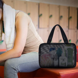 Custom <b>Reusable</b> Mesh Tote <b>Bag</b> with Zipper Closure Letter Design for Gym Travel Camping & Business Use - Product Image 6