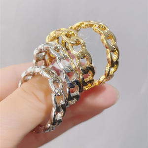 Anillos de Cadena Modernos, Chapados en Oro de 18K, Aleación, Joyería Unisex de Moda, Uso Diario, Regalo para Mujeres y Hombres - Product Image 6