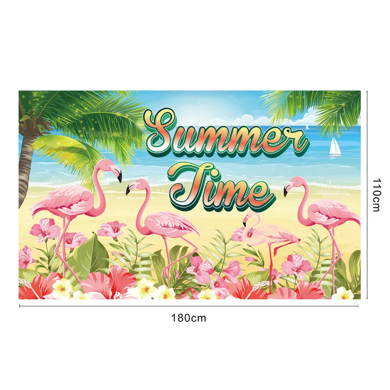 Party backdrop decorative banner Flamingo Beach Party Decoration Background Fabric